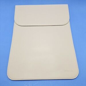 MOSISO Tablet Sleeve Laptop MacBook Air Ivory Faux Leather Magnetic Closure‎ New